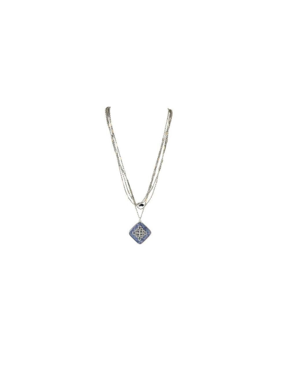 Women's WHBM Silver and Blue Layered Necklace One Size